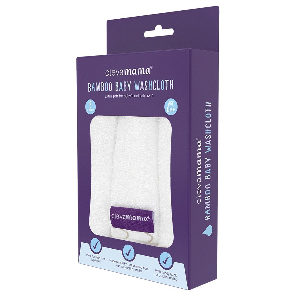 Set de 3 prosopele din bambus Clevamama alb-gri 3537 – imaginea 3