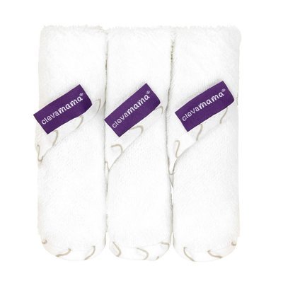 Set de 3 prosopele din bambus Clevamama alb-gri 3537