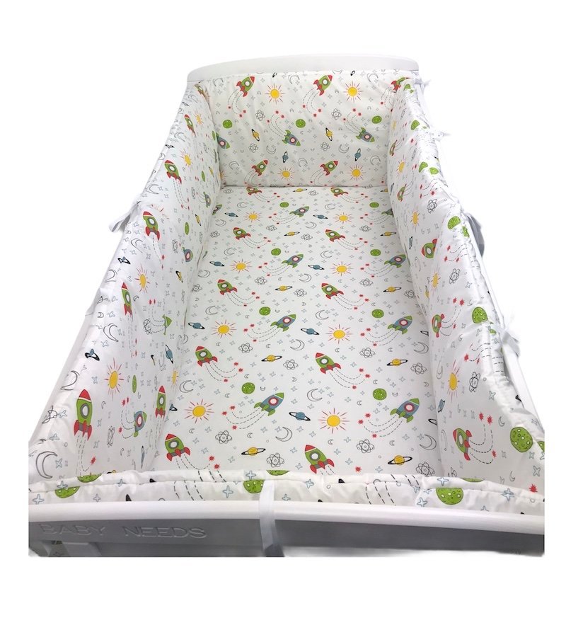 Set de aparatori pufoase h35 pat 140×70 cm DeLuxe Aventura in spatiu