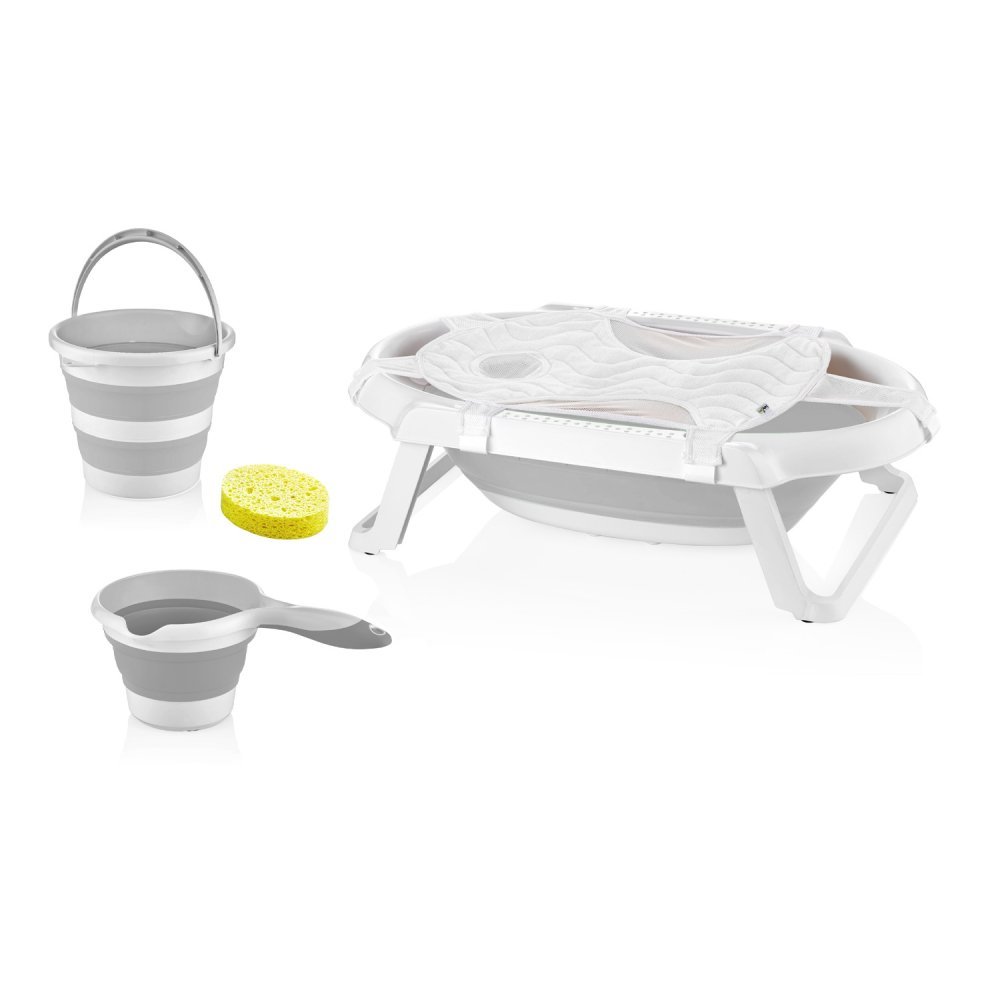 Set de baie cu 5 piese si cadita pliabila Babyjem Grey – imaginea 4