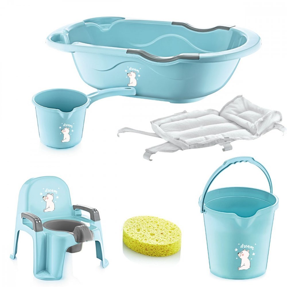 Set de baie cu 6 piese BabyJem Bebe Lux Blue – imaginea 6