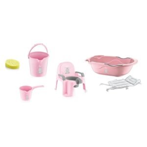 Set de baie cu 6 piese BabyJem Bebe Lux Pink