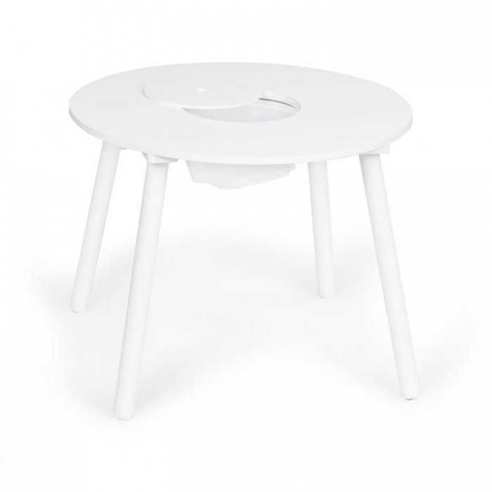 Set de masa cu doua scaune pentru copii si loc de depozitare jucarii alb Ecotoys – imaginea 3