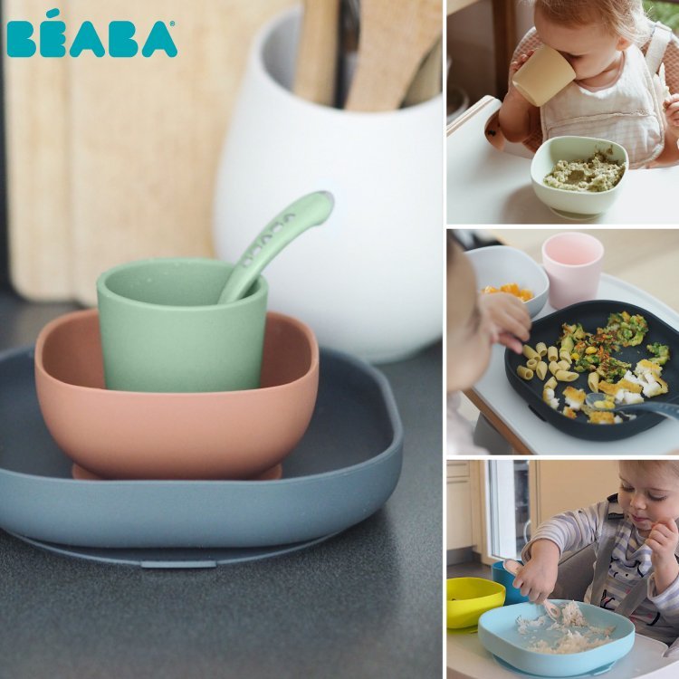 Set de masa silicon Beaba 4 piese Mineral – imaginea 4