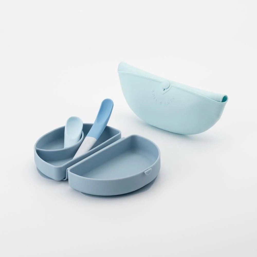 Set diversificare hrana bebelusi Miniware Sili Mini GO 3 piese Blue Banana – imaginea 2