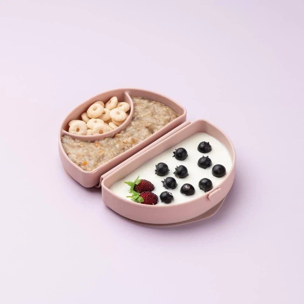 Set diversificare hrana bebelusi Miniware Sili Mini GO 3 piese Pink Antioxidant – imaginea 3