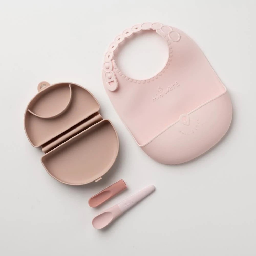 Set diversificare hrana bebelusi Miniware Sili Mini GO 3 piese Pink Antioxidant – imaginea 6
