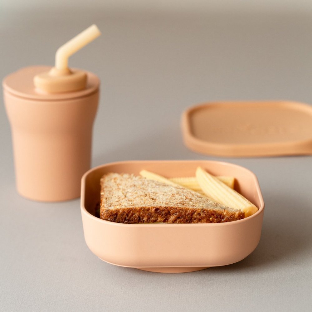 Set diversificare hrana bebelusi Miniware SipSnack 3 piese Toffee – imaginea 2