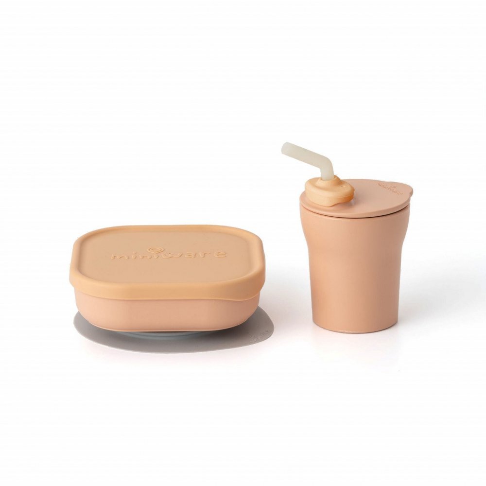 Set diversificare hrana bebelusi Miniware SipSnack 3 piese Toffee – imaginea 6