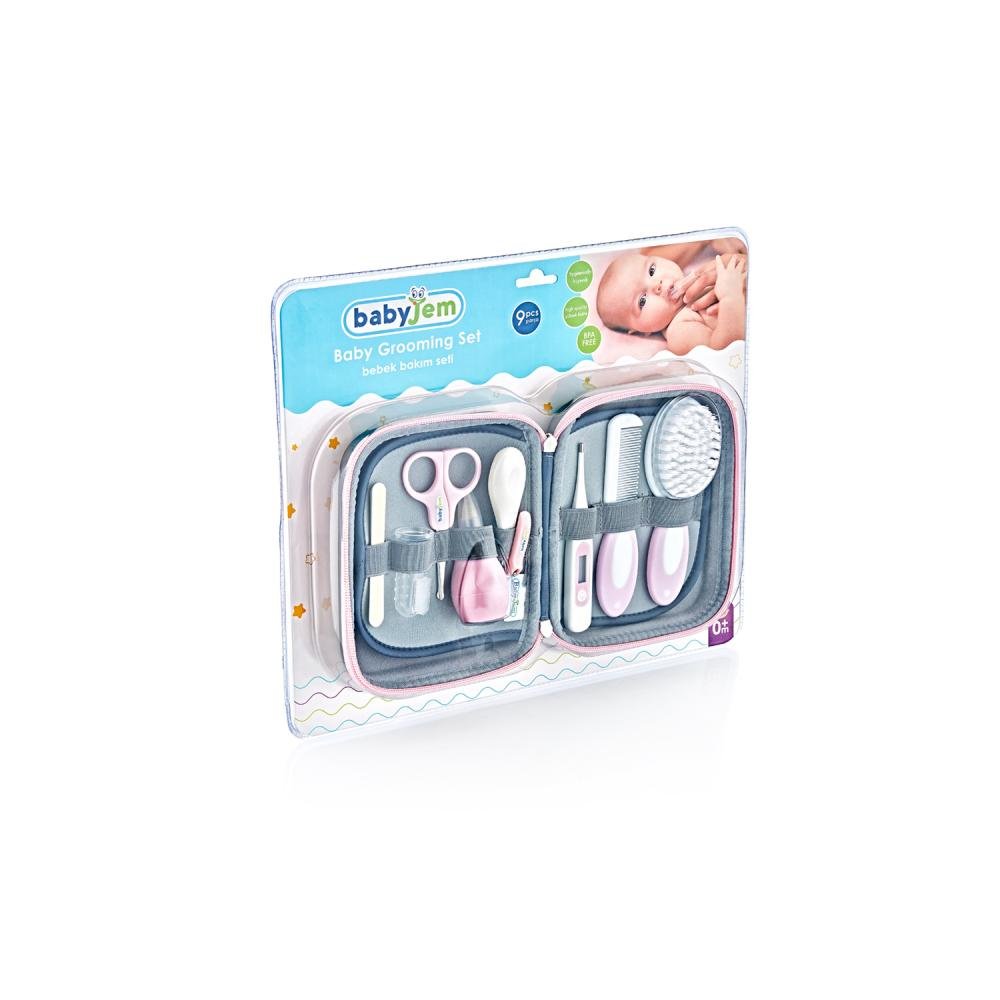 Set ingrijire bebelusi cu 9 piese BabyJem Grooming Set Pink – imaginea 2