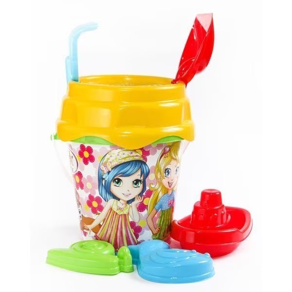 Set jucarii de nisip cu 8 piese Desene Galben – imaginea 2
