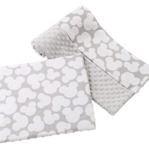 Set paturica 75x100 cm si perna 35x30 cm Minky Miki Grey