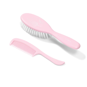 Set perie cu peri moi si pieptene Pink