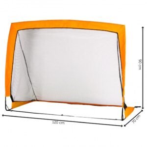 Set de fotbal Malplay cu Poarta XL pliabila, minge si pompa inclusa, 120 x 90 cm, Orange