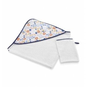 Set prosop si manusa de baie din bumbac BabyJem Colorful Rings