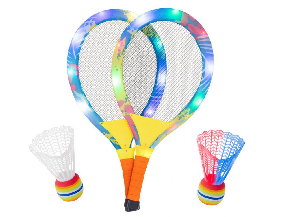 Set rachete iluminate de tenis cu minge si fluturas – imaginea 3