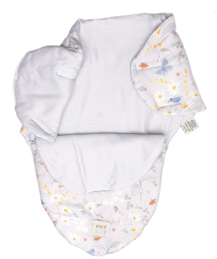 Sistem de infasare Nature Bamboo by Amy din bambus cu umplutura antialergic BabySoft + cadou rucsacel lunca gri