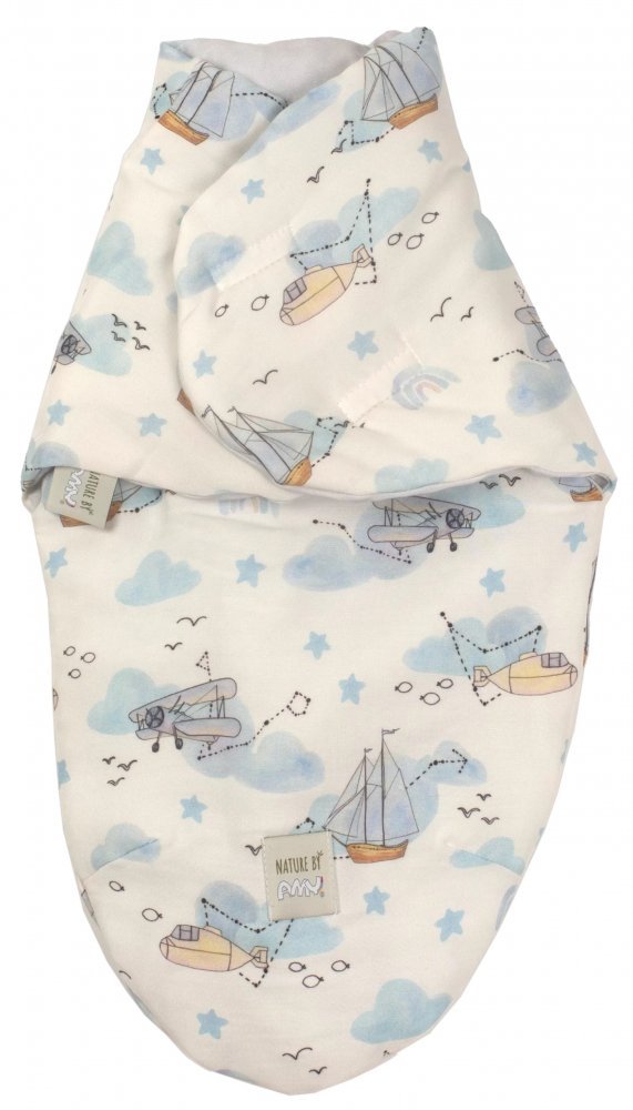 Sistem de infasare Nature Bamboo by Amy din bambus cu umplutura antialergic BabySoft + cadou rucsacel Nori calatori – imaginea 4