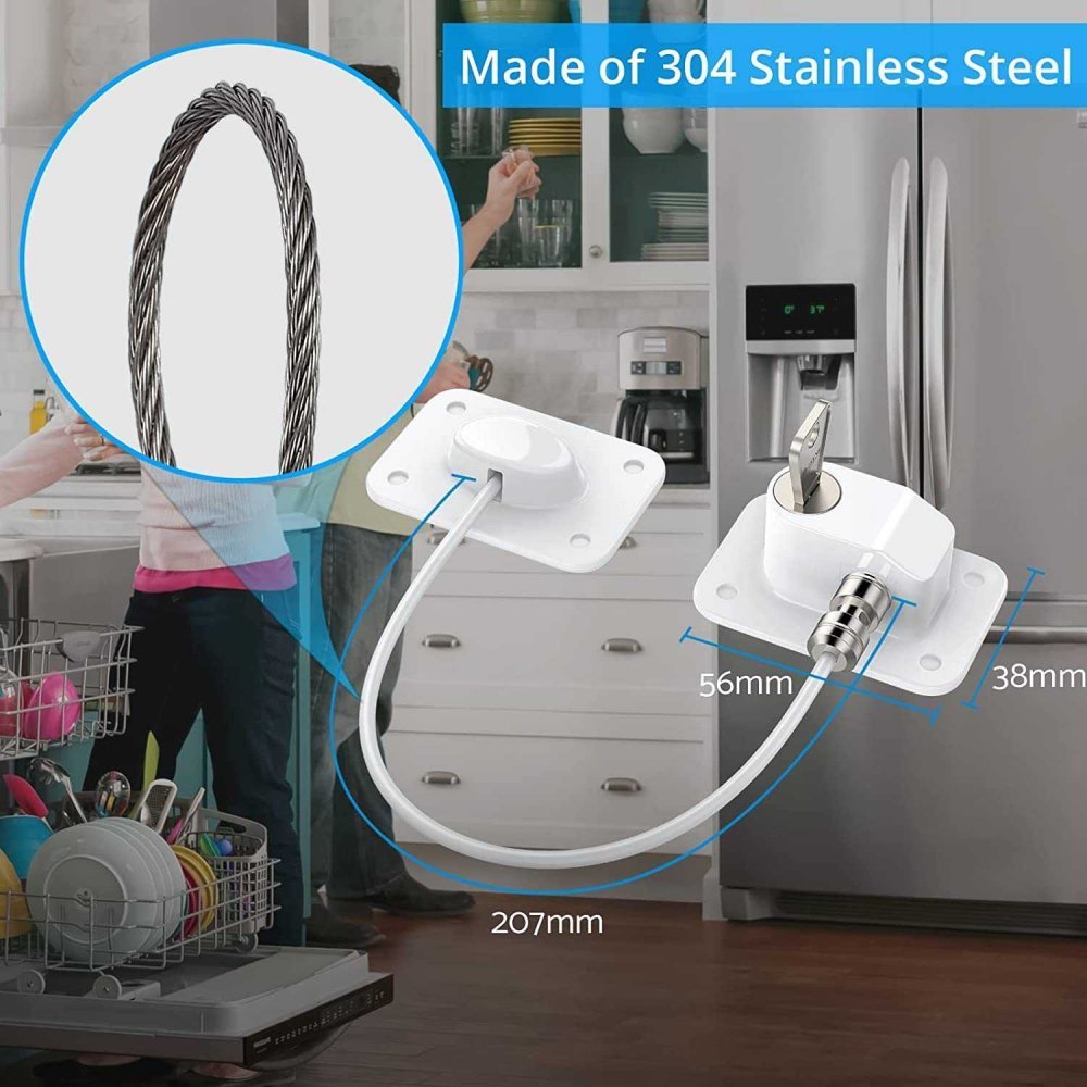 Sistem siguranta pentru geam Bambinice cu cheie 20 cm alb – imaginea 5