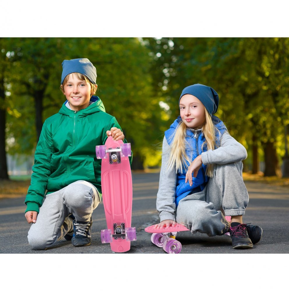 Skateboard pentru copii Malplay Pink, cu led-uri integrate, dimensiune platforma 56 x 15 cm – imaginea 7