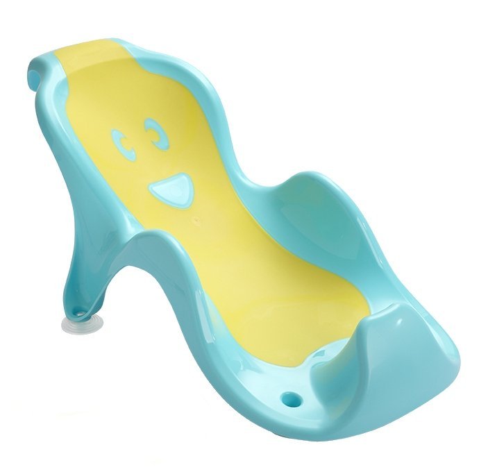 Suport anatomic pentru cadita copii Little Mom Cocoon Blue, design bionic cu inclinare de 23 de grade, fixare cu ventuze, compatibilitate universala, dimensiune 56 x 29 x 22 cm – imaginea 3
