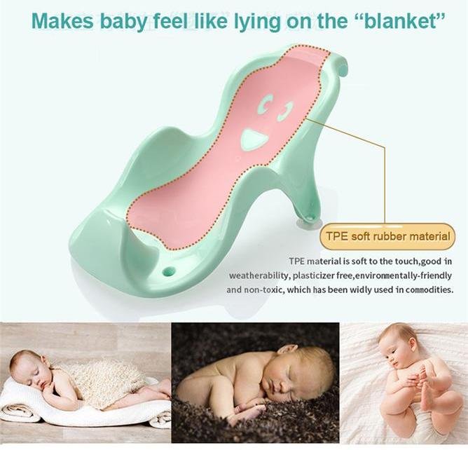 Suport anatomic pentru cadita copii Little Mom Cocoon Blue, design bionic cu inclinare de 23 de grade, fixare cu ventuze, compatibilitate universala, dimensiune 56 x 29 x 22 cm – imaginea 6