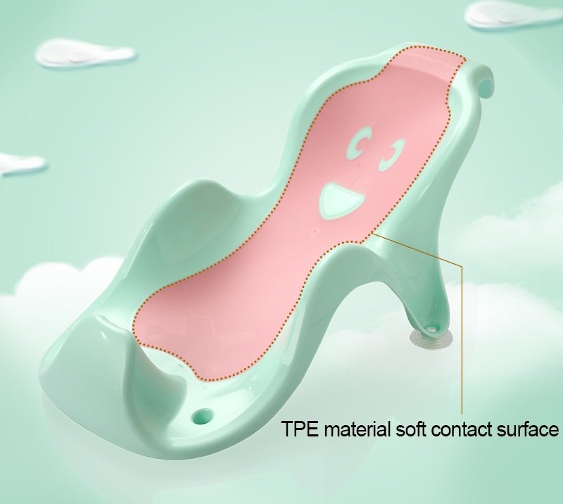 Suport anatomic pentru cadita copii Little Mom Cocoon Green, design bionic cu inclinare de 23 de grade, fixare cu ventuze, compatibilitate universala, dimensiune 56 x 29 x 22 cm – imaginea 5