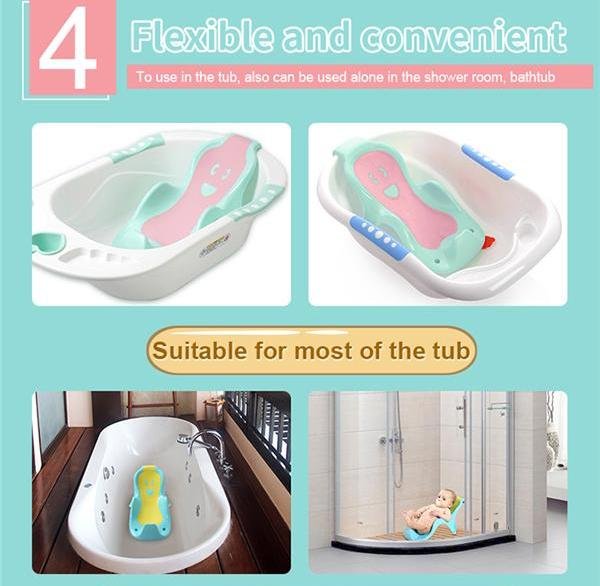 Suport anatomic pentru cadita copii Little Mom Cocoon Green, design bionic cu inclinare de 23 de grade, fixare cu ventuze, compatibilitate universala, dimensiune 56 x 29 x 22 cm – imaginea 3