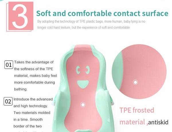 Suport anatomic pentru cadita copii Little Mom Cocoon Pink, design bionic cu inclinare de 23 de grade, fixare cu ventuze, compatibilitate universala, dimensiune 56 x 29 x 22 cm – imaginea 4