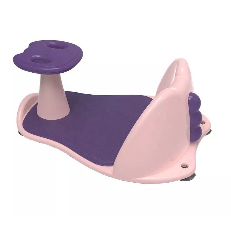 Suport de baie Little Mom Baby Shower Pink cu ventuze si spatar, varsta 6 luni+