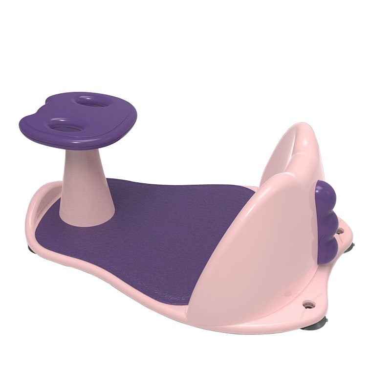 Suport de baie Little Mom Baby Shower Pink cu ventuze si spatar, varsta 6 luni+ – imaginea 2