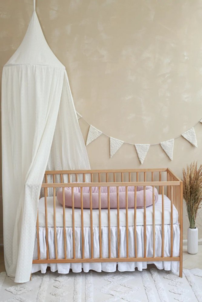 Suport de dormit babynest 2 in 1 bara protectie patut premium bumbac brodat roz by BabyLy 85×50 cm – imaginea 7