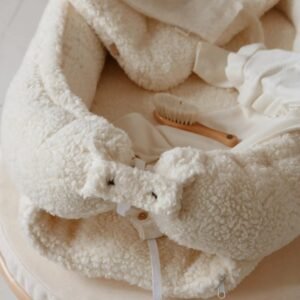 Suport de dormit babynest Premium din tesatura bucle Crem Teddy by BabyLy 80x50 cm
