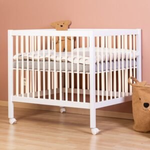 Tarc Childhome 97 cu roti 75x95 cm mdf alb