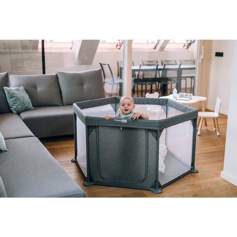 Tarc de joaca FreeON cu 4 manere Hexagonal Grey – imaginea 2