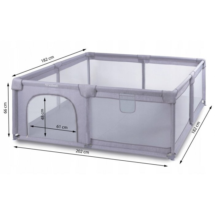 Tarc de joaca Kidwell pentru copii 202 x 182 cm Fanko Gray – imaginea 2