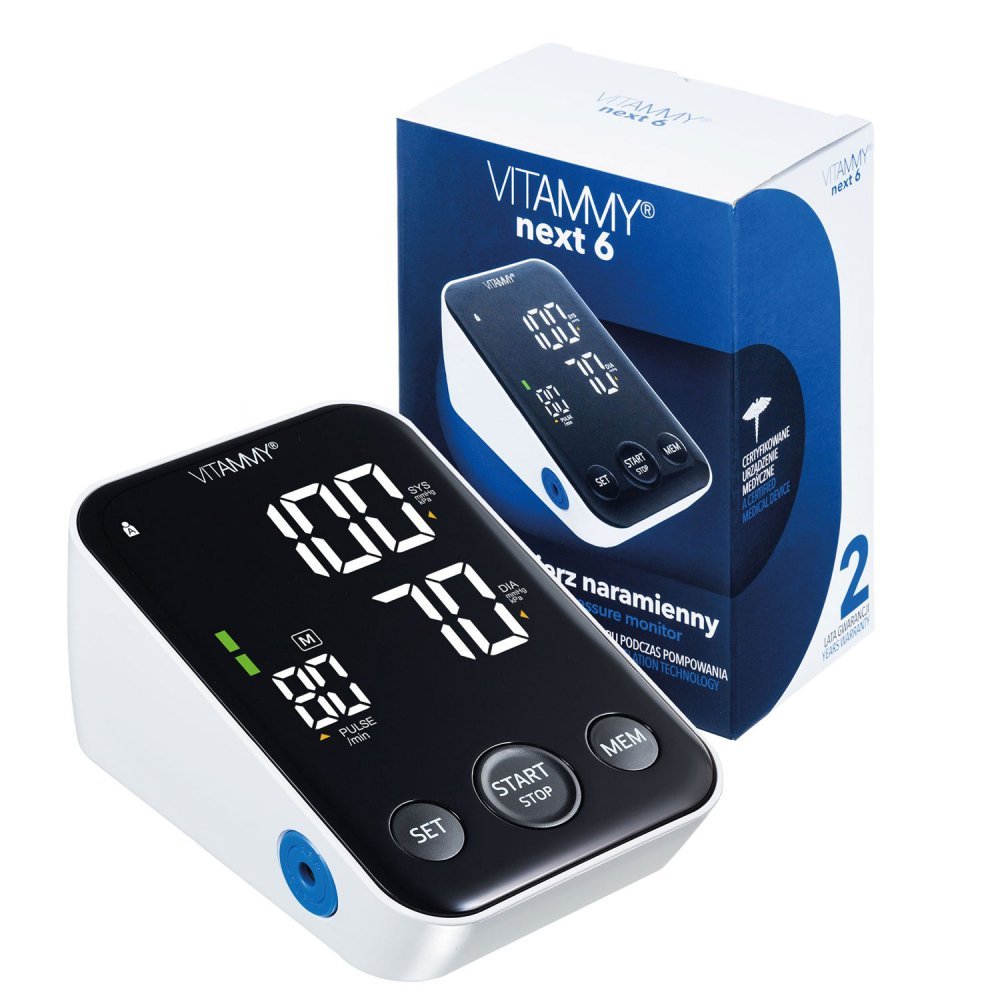 Tensiometru electronic de brat Vitammy Next 6 manseta 22-40 cm albnegru – imaginea 5