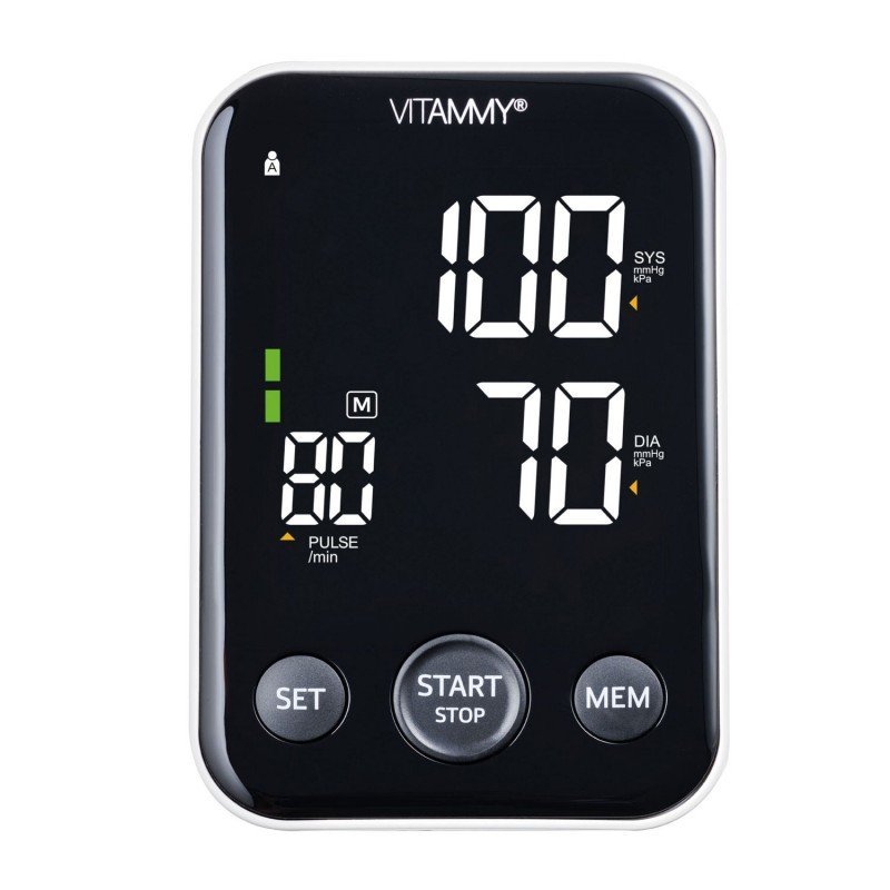 Tensiometru electronic de brat Vitammy Next 6 manseta 22-40 cm albnegru – imaginea 2
