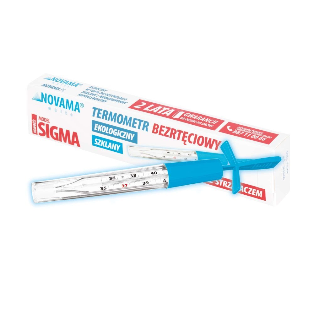 Termometru clasic din sticla Novama White Sigma ecologic cu Galinstan fara mercur, fara baterii, cu agitator – imaginea 4