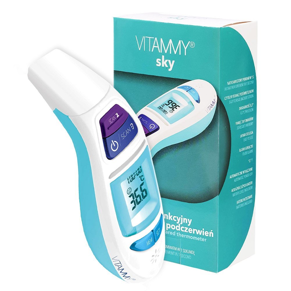 Termometru multifunctional digital Vitammy Sky 4 in 1 infrarosu frunte si ureche – imaginea 4