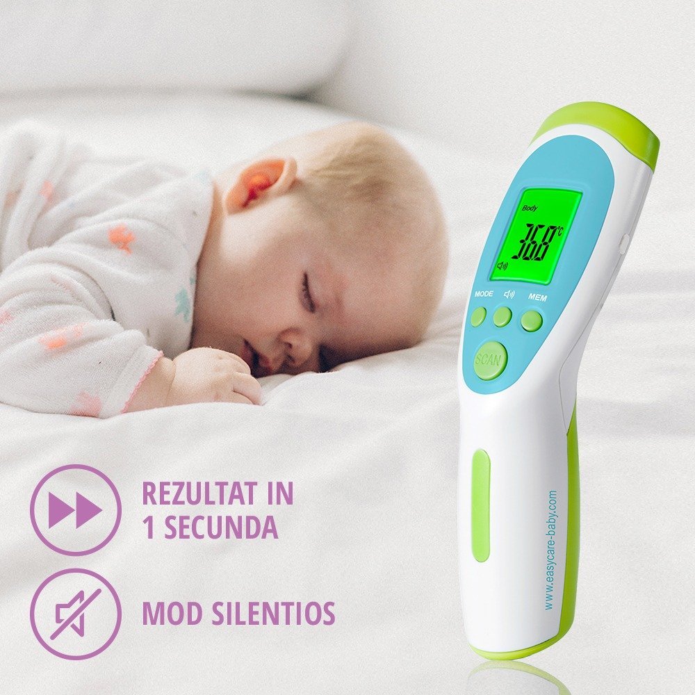 Termometru noncontact multifunctional 6in1 Easycare Baby cu infrarosu albastru – imaginea 2