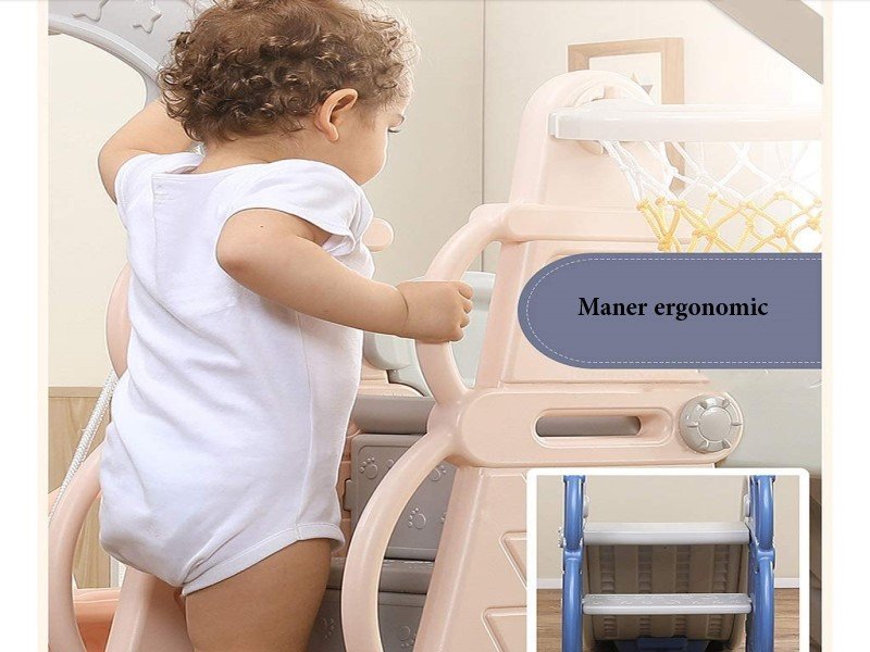 Tobogan MyKids cu legan cos de baschet castel L-AFE03 Blue – imaginea 4