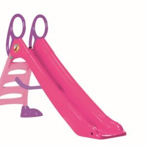 Tobogan mare pentru copii Dohany Big Roz, rezistent UV, panta alunecare 200cm, utilizare interiorexterior, scara mare cu manere sustinere