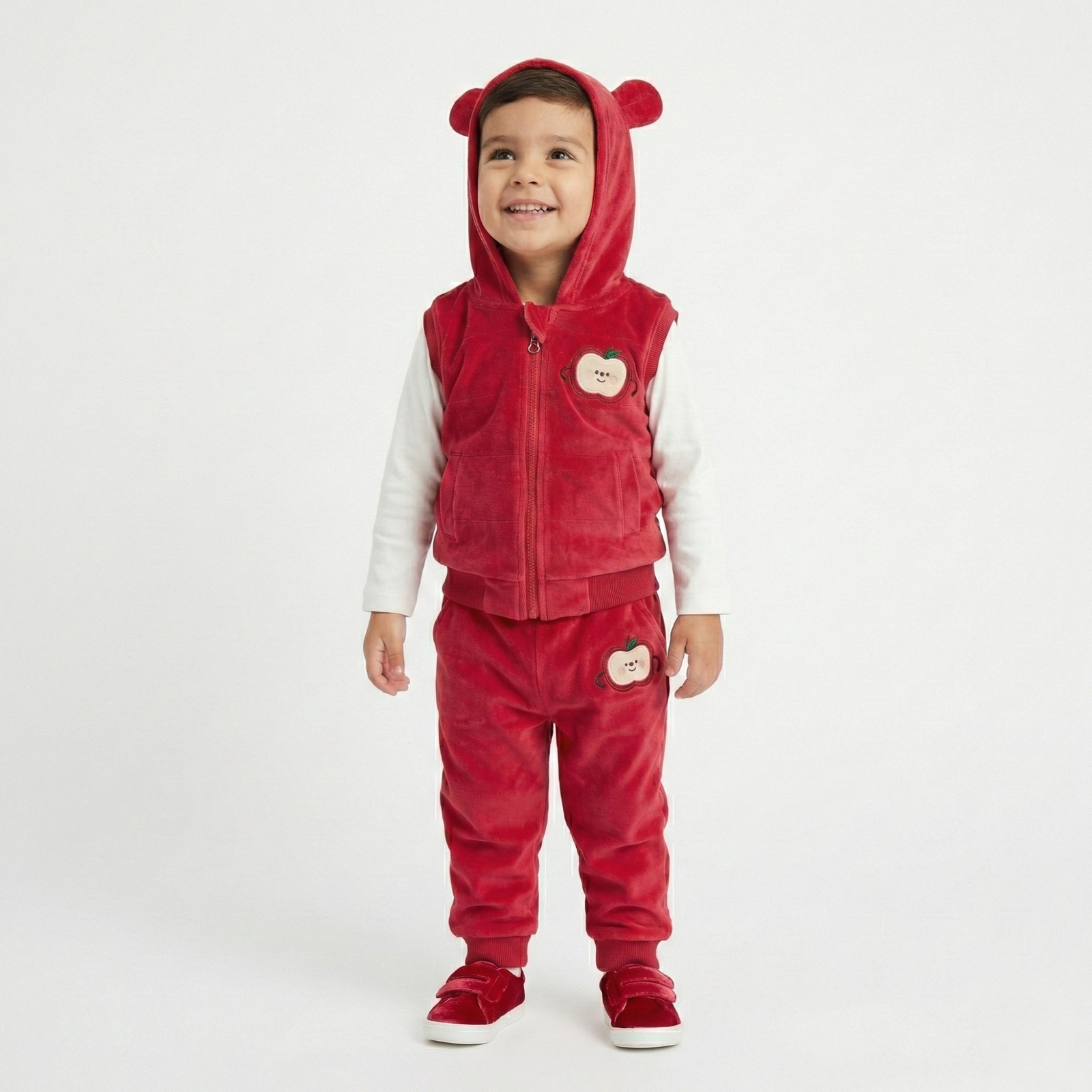 Trening Rosu Copii Vesta si Pantaloni Apple – 18-24 luni