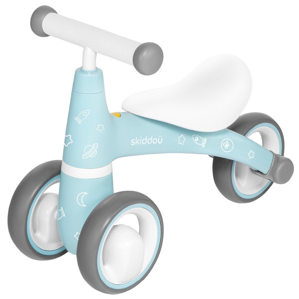 Tricicleta pentru copii fara pedale Berit Ride-On Skiddou Sky High Bleu, actionata cu picioarele, recomandata copiilor de la 1 an pana la 3 ani, cu roti din spuma EVA – imaginea 2