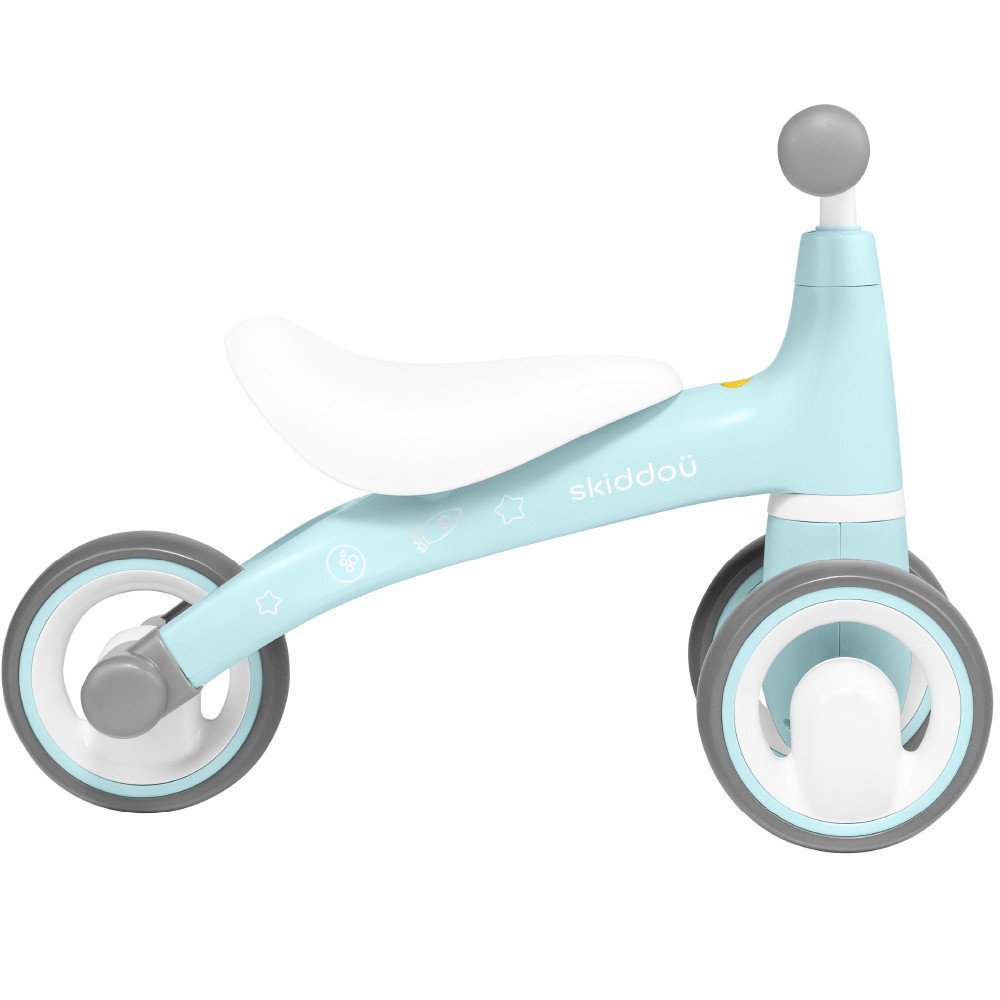 Tricicleta pentru copii fara pedale Berit Ride-On Skiddou Sky High Bleu, actionata cu picioarele, recomandata copiilor de la 1 an pana la 3 ani, cu roti din spuma EVA – imaginea 4