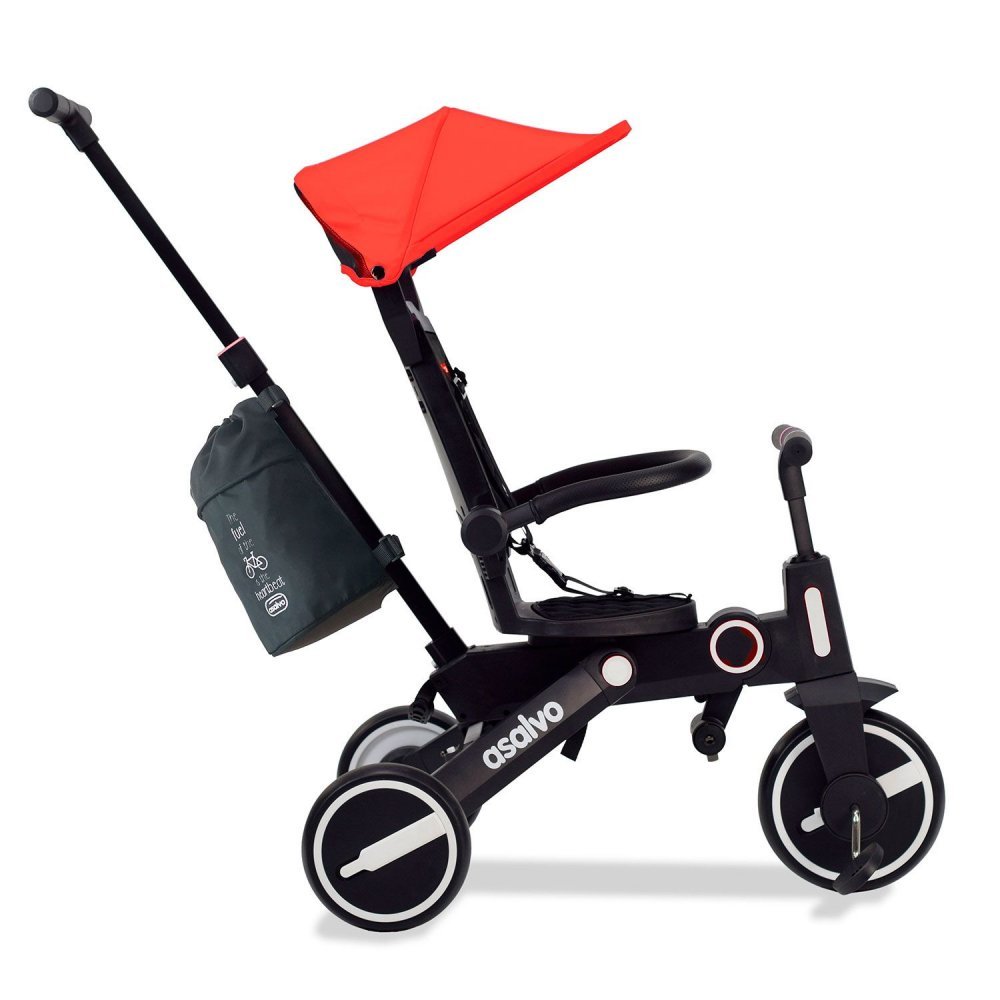 Tricicleta pliabila Discovery roz, scaun rotativ 360 grade, pliere compacta, bara de impins, centura de siguranta, cadru de aluminiu, si parasolar reglabil – imaginea 2