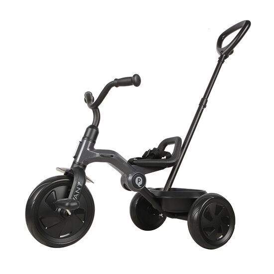 Tricicleta pentru copii Qplay Ant Plus Gri inchis cu roti din spuma EVA, pliere compacta, cosulet pentru jucarii de la 2 ani pana la 25 kg – imaginea 2