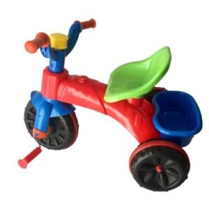 Tricicleta pentru copii Burak Toys Super Enduro Red cu pedale, cosulet jucarii si claxon