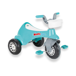 Tricicleta pentru copii Pilsan Magic Turquoise cu spatiu de depozitare, de la 3 ani pana la 35 kg